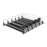 Maxbell Drink Organizer for Fridge Waterproof for Garage Commodity Shelves Household 5 row black