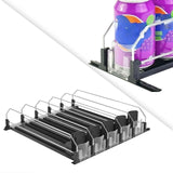 Maxbell Drink Organizer for Fridge Waterproof for Garage Commodity Shelves Household 5 row black