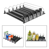 Maxbell Drink Organizer for Fridge Waterproof for Garage Commodity Shelves Household 5 row black