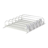 Maxbell Drink Organizer for Fridge Waterproof for Garage Commodity Shelves Household 5 row white