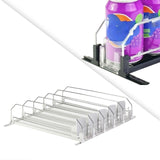 Maxbell Drink Organizer for Fridge Waterproof for Garage Commodity Shelves Household 5 row white