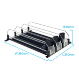 Maxbell Drink Organizer for Fridge Durable for Commodity Shelves Supermarkets Garage 3 row black