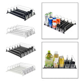 Maxbell Drink Organizer for Fridge Durable for Commodity Shelves Supermarkets Garage 3 row black