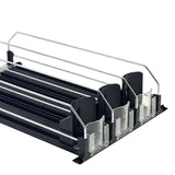 Maxbell Drink Organizer for Fridge Durable for Commodity Shelves Supermarkets Garage 3 row black