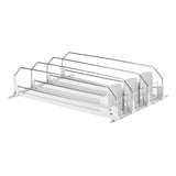 Maxbell Drink Organizer for Fridge Durable for Commodity Shelves Supermarkets Garage 3 row white