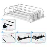 Maxbell Drink Organizer for Fridge Durable for Commodity Shelves Supermarkets Garage 3 row white