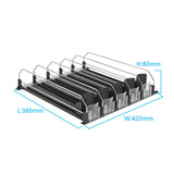 Maxbell Drink Organizer for Fridge Durable for Commodity Shelves Supermarkets Garage 5 row black