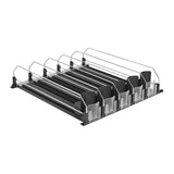 Maxbell Drink Organizer for Fridge Durable for Commodity Shelves Supermarkets Garage 5 row black