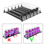 Maxbell Drink Organizer for Fridge Durable for Commodity Shelves Supermarkets Garage 5 row black