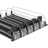 Maxbell Drink Organizer for Fridge Durable for Commodity Shelves Supermarkets Garage 5 row black