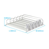 Maxbell Drink Organizer for Fridge Durable for Commodity Shelves Supermarkets Garage 5 row white