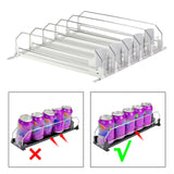 Maxbell Drink Organizer for Fridge Durable for Commodity Shelves Supermarkets Garage 5 row white