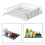 Maxbell Drink Organizer for Fridge Durable for Commodity Shelves Supermarkets Garage 5 row white
