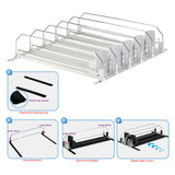 Maxbell Drink Organizer for Fridge Durable for Commodity Shelves Supermarkets Garage 5 row white