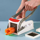 Maxbell Manual French Fry Cutter Practical Potato Cutter for Carrots Cucumbers Fruit Red