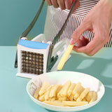 Maxbell Manual French Fry Cutter Practical Potato Cutter for Carrots Cucumbers Fruit Blue