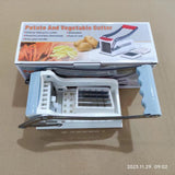 Maxbell Manual French Fry Cutter Practical Potato Cutter for Carrots Cucumbers Fruit Blue