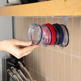 Maxbell Under Cabinet Mount Tumbler Lid Organizer Easy Installation for Shop Cabinet