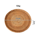 Maxbell Rattan Serving Tray Snack Tray Rattan Woven Tray for Bathroom Picnic Kitchen