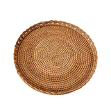 Maxbell Rattan Serving Tray Snack Tray Rattan Woven Tray for Bathroom Picnic Kitchen