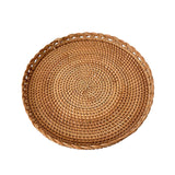 Maxbell Rattan Serving Tray Snack Tray Rattan Woven Tray for Bathroom Picnic Kitchen