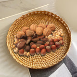 Maxbell Rattan Serving Tray Snack Tray Rattan Woven Tray for Bathroom Picnic Kitchen