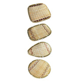 Maxbell Bamboo Basket Versatile Handmade Basket for Bedroom Countertops Laundry Room 24x24cm