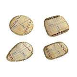 Maxbell Bamboo Basket Versatile Handmade Basket for Bedroom Countertops Laundry Room 24x24cm