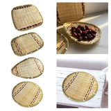 Maxbell Bamboo Basket Versatile Handmade Basket for Bedroom Countertops Laundry Room 24x24cm