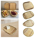 Maxbell Bamboo Basket Versatile Handmade Basket for Bedroom Countertops Laundry Room 24x24cm