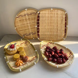 Maxbell Bamboo Basket Versatile Handmade Basket for Bedroom Countertops Laundry Room 24x24cm