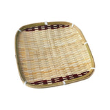 Maxbell Bamboo Basket Versatile Handmade Basket for Bedroom Countertops Laundry Room 24x24cm