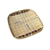 Maxbell Bamboo Basket Versatile Handmade Basket for Bedroom Countertops Laundry Room 24x24cm