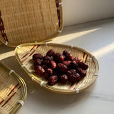 Maxbell Bamboo Basket Versatile Handmade Basket for Bedroom Countertops Laundry Room 25x19cm