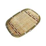 Maxbell Bamboo Basket Versatile Handmade Basket for Bedroom Countertops Laundry Room 25x19cm