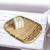 Maxbell Bamboo Basket Versatile Handmade Basket for Bedroom Countertops Laundry Room 25x19cm