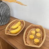 Maxbell Rattan Fruit Basket Sturdy Serving Tray for Entryway Table Tabletop Bathroom