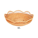 Maxbell Rattan Fruit Basket Practical Candy Snack Tray for Restaurant Hotel Tabletop S