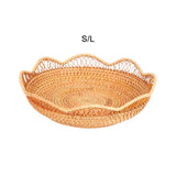 Maxbell Rattan Fruit Basket Practical Candy Snack Tray for Restaurant Hotel Tabletop S