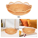 Maxbell Rattan Fruit Basket Practical Candy Snack Tray for Restaurant Hotel Tabletop S