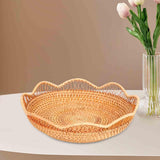 Maxbell Rattan Fruit Basket Practical Candy Snack Tray for Restaurant Hotel Tabletop S
