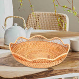 Maxbell Rattan Fruit Basket Practical Candy Snack Tray for Restaurant Hotel Tabletop S