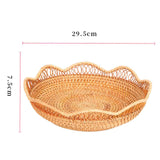 Maxbell Rattan Fruit Basket Practical Candy Snack Tray for Restaurant Hotel Tabletop L
