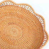 Maxbell Rattan Fruit Basket Practical Candy Snack Tray for Restaurant Hotel Tabletop L