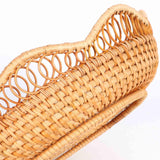 Maxbell Rattan Fruit Basket Practical Candy Snack Tray for Restaurant Hotel Tabletop L
