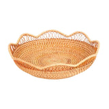 Maxbell Rattan Fruit Basket Practical Candy Snack Tray for Restaurant Hotel Tabletop L