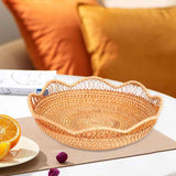 Maxbell Rattan Fruit Basket Practical Candy Snack Tray for Restaurant Hotel Tabletop L