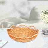 Maxbell Rattan Fruit Basket Practical Candy Snack Tray for Restaurant Hotel Tabletop L