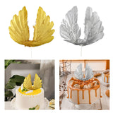 Maxbell Angel Feather Cake Topper Congratulation DIY Toothpick Flag Cake Insert Gold