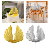 Maxbell Angel Feather Cake Topper Congratulation DIY Toothpick Flag Cake Insert Gold
